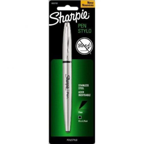 (1) Sharpie Stainless Steel Pen Grip Fine Point Black Ink Pen NEW