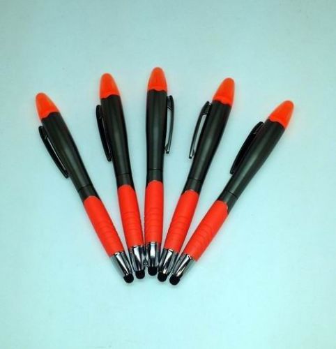Lot of 24 Pieces - 3 in 1 Orange Highlighter Ballpoint Pens with Stylus