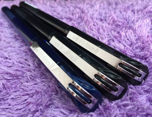 3x GEL PENS BLACK BLUE SKB High Quality 1.0mm Smooth Cheap Value Pens Gift G1501
