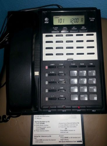 AT&amp;T-#843-3 LINE BUSINESS SPEAKERPHONE WITH A/C ADAPTER-WORKS!