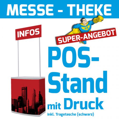 Messetheke mit druck, messetresen mit solvent-druck,promotion-theke,pos,bedruck for sale