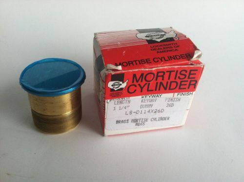 NEW - Polished Brass Mortise Dummy Cylinder - LS-D114x26D, 1-1/4&#034;