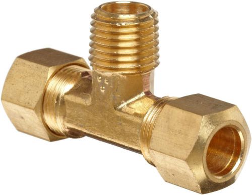 New anderson metals brass tube fitting, tee, 1/8&#034; compression x 1/8&#034; bottom male for sale