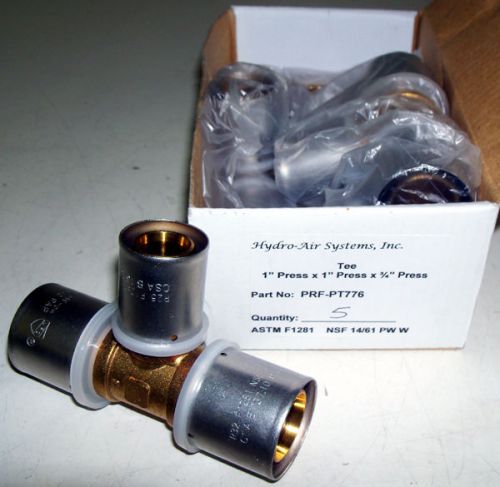 New Lot of 5 Hydro-Pex PRF-PT776 Brass Press Fittings