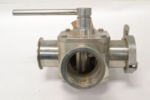 New tri clover sanitary manual 3 way stainless 2.83 in control valve b269637 for sale