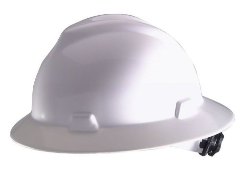 Hat Helmet White V-Gard MSA Safety Works Full Brim Ratchet Trucker Hard Neck Ear