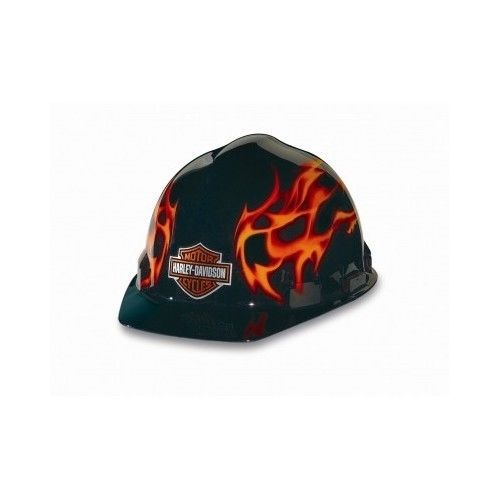 Harley Davidson Hard Hat Safety Equipment Biker Gear Flames Construction Helmet