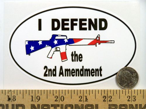 AR-15 I Defend The Second Amendment Gun Euro Oval Bumper Sticker B120