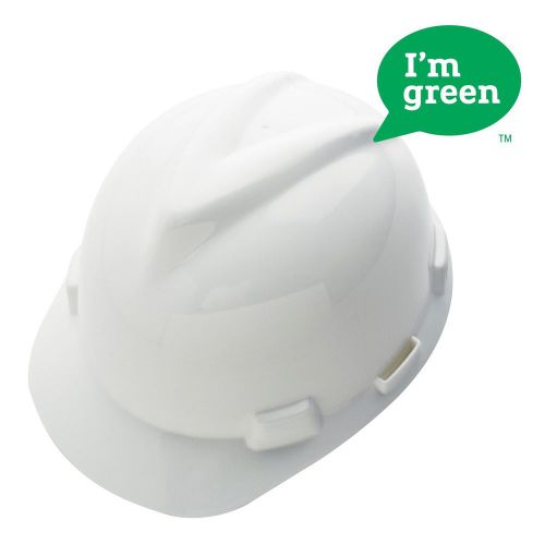 Msa v-gard protective hard hat - suspension adjustable - white medium new for sale