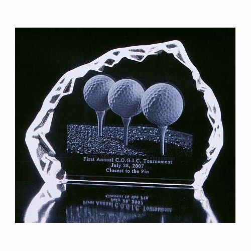 Large Crystal Iceberg Award - Laser Engraving