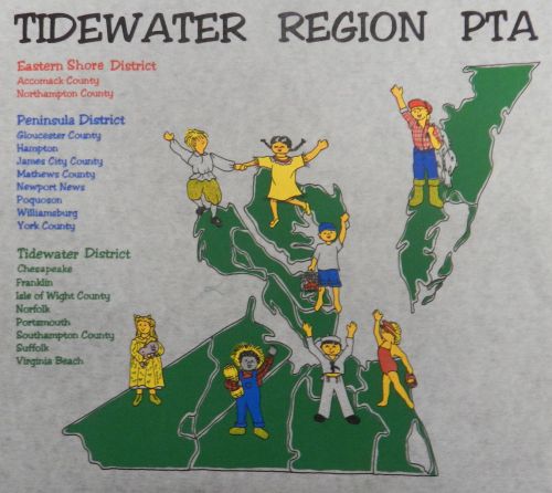 Tidewater Virginia Region PTA School District Screen Print Transfer Wall Craft