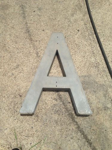 &#034; A &#034; Block Style Metal Letter 30 in L 22 in W Sign Statue Art Stamp unfinished