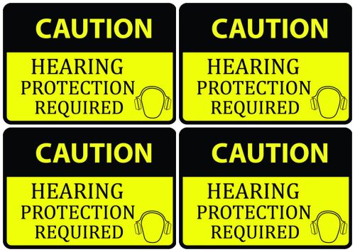 4 New Signs Hearing Protection Required Work School Shop Class Gun Range Sign US
