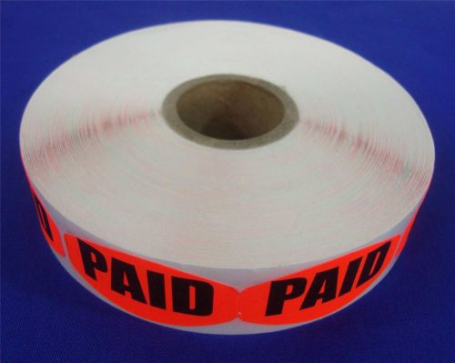 1,000 Self-Adhesive Paid Labels 1.5&#034; x .75&#034; Stickers Retail Store Supplies