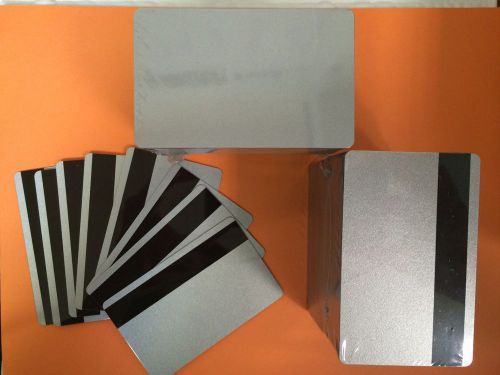 1000 silver pvc cards-hico mag stripe 3 track - cr80 .30 mil for id printers for sale