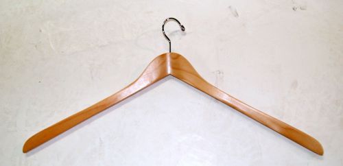 Jumbo Concave Coat Hanger Natural Finish Lot of 60 NIB **wolfsmarine**14000