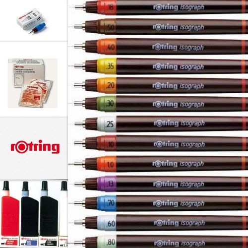 Rotring Isograph Technical Drawing Pen Replacement Nib Ink Cartridges All Sizes