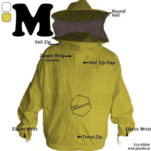 Yellow Beekeeping Sheriff Style Jacket Removable Veil Beekeeper Bee Jacket [M]