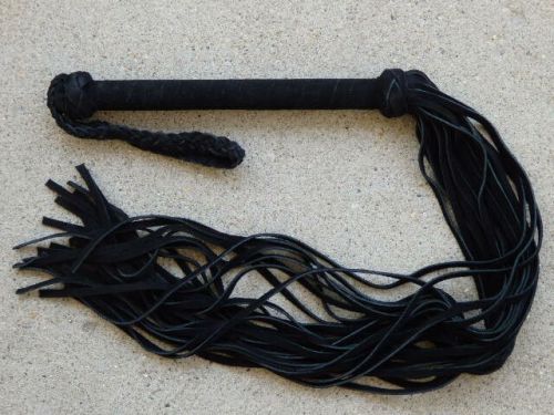 Black Suede Leather Flogger Whip - Lightweight - NEW HORSE TRAINING TOOL