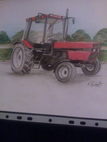 case international 956 original signed drawing A4 tractor art
