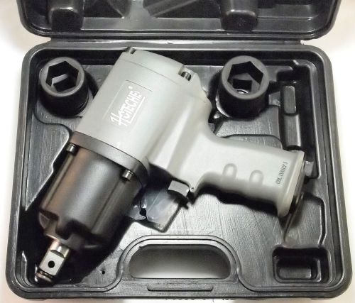 3/4&#034; twin hammer heavy duty air impact wrench, 1250 lb-ft, w/2 sockets for sale
