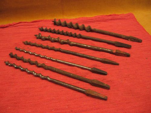 SEVEN (7) DRILL BITS - NEEDS CLEAN UP &amp; RUST REMOVAL - GOOD COND.