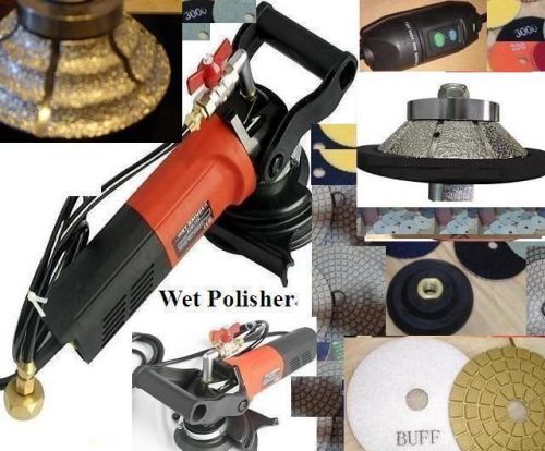 Wet polisher 3/4&#034; triple waterfall tb20 e20 bevel bullnose 30 pad buff concrete for sale