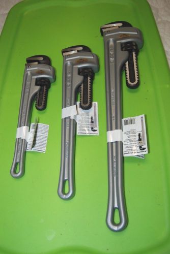 New ridgid aluminum pipe wrench lot of 3 set 14&#034; 18&#034; 24&#034; for sale