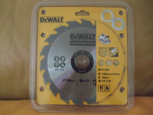 Brand new dewalt dt1152 circular saw blade 190x2.6x30mm x18 for sale