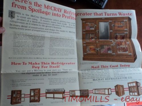 1923 McCray Refrigerator Display Case Catalog Brochure Vintage Kendallville IN