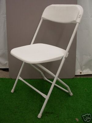 20 New Commercial White Plastic Folding Chairs Stackable Office Conference Chair