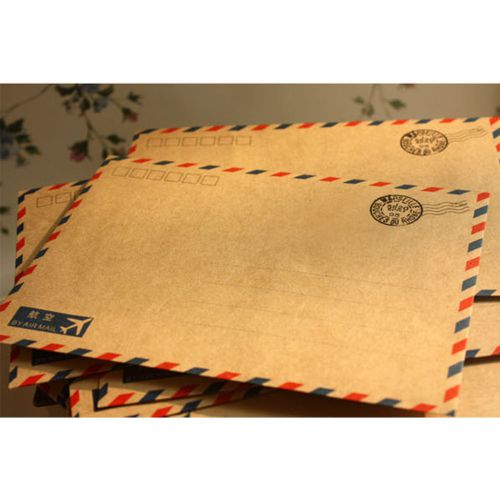 10 pcs Hot Antique Coffee kraft Air Mail Envelope Stationary Storage Paper