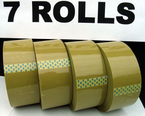 7 rolls 2&#034; x 110 yards 2.5 mil tan brown tape carton packing sealing shipping for sale