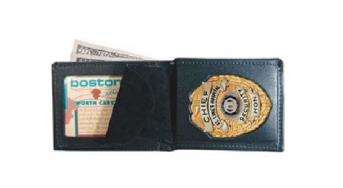 Boston Leather 250-9004 Model 250 Billfold Oval Badge Case with Wallet Leather
