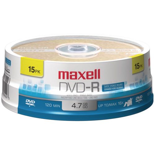 BRAND NEW - Maxell 638006 4.7gb Dvd-rs (15-ct Spindle)