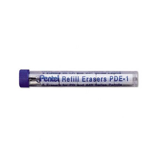 Pentel of America, Ltd. Eraser Refills, PDE1, 5/Tube Set of 4