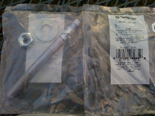 1/2&#034; x 5-1/2&#034; wedge anchor , one anchor with washer and nut for sale