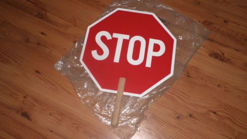 New~stop / slow hand held sign~18&#034; x 18&#034;~wood handle for sale