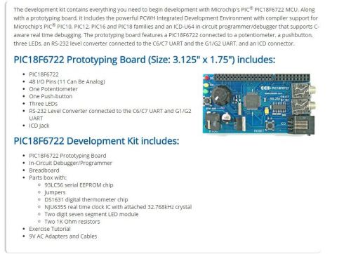 Microchip PIC18F6722 and PIC24H CCS prototyping systems