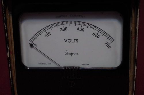 Simpson Model 29 0-750 D C Volt Panel Meter