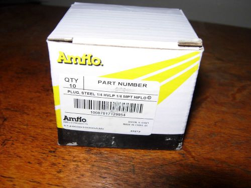 AMFLO CP91 STEEL PLUG 1/4 HVLP 1/4 MPT HIFLO BOX OF 10 NEW UNUSED OVERSTOCK