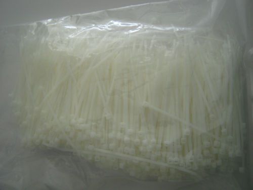 1000 Cable Zip Ties 3 7/8  inch 18# Strength White Natural