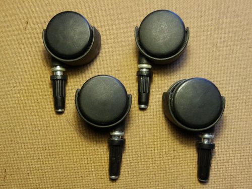 Set of 4 swivel twin casters with 1-1/2 in. plastic wheels