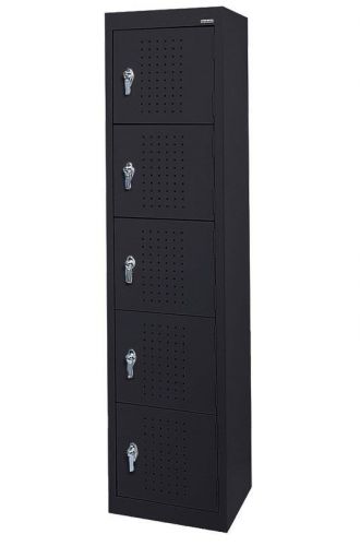 Sandusky Lee LF55151866-09 Black Steel Powder Coat 5-Tier Welded Storage Locker,