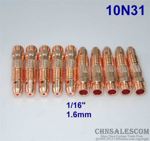 10 pcs 10N31 Collet Body for Tig Welding Torch WP-17 WP-18 WP-26  1.6mm 1/16&#034;