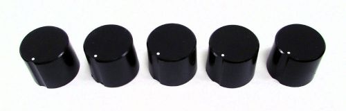 5 Black Spline-Style Pointer Knobs - No Set Screws Plastic 3/4&#034; for 1/4&#034; Shaft