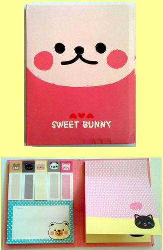 Sweet Bunny Cartoon Sticker Notepads Memo Flags Sticky Notes Notepad
