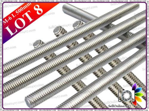 8 Pcs Hi Quality A2 Stainless Steel Fully Threaded Rod/Bar Size - M-6