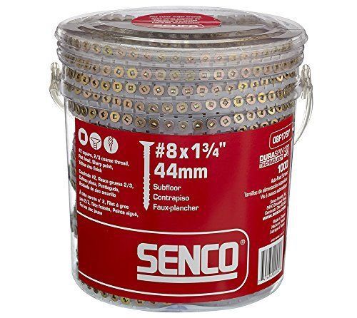 Senco 08f175y duraspin number 8 by 1-3/4-inch flooring to wood collated screw for sale