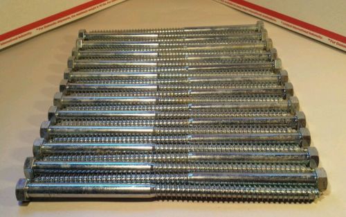 1/2&#034; x 10&#034; 3/4&#034; steel hex head, zinc lag screws ( 25 each ) for sale